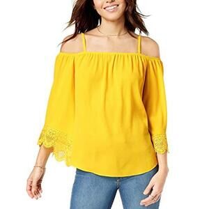Bcx Juniors Off-The-Shoulder Crochet Top Size 2XS